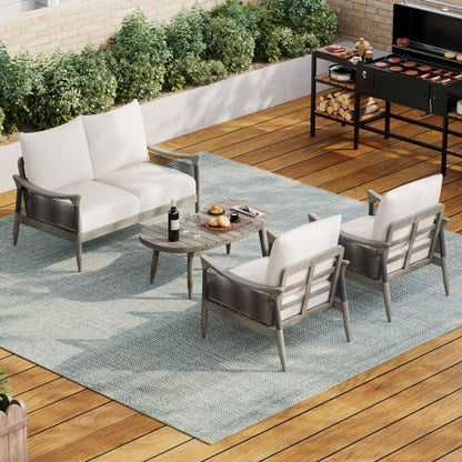 Brsinal Outdoor Patio Conversation Sets,with Cushions and Coffee Table