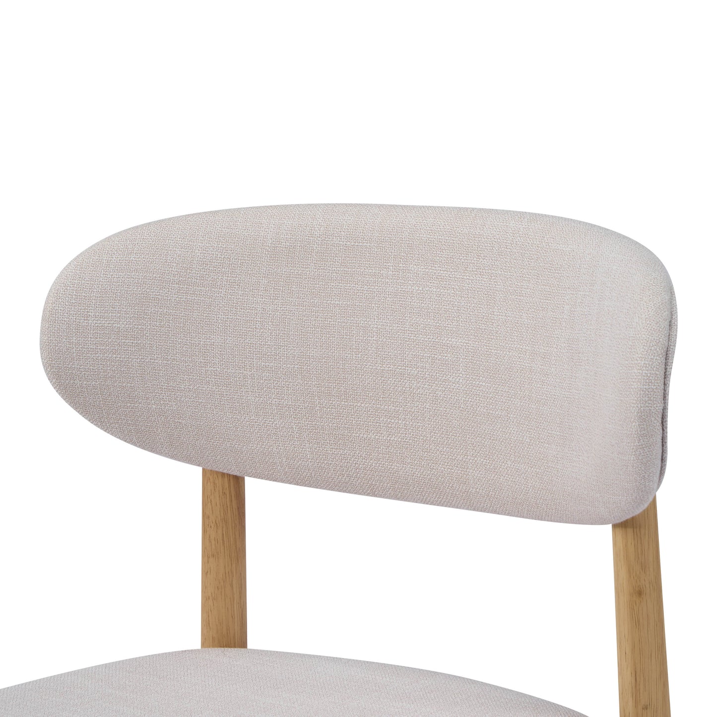 Lumene Contemporary Upholstered Side Chair with Soild Wood Legs and Curved Back (Set of 2)