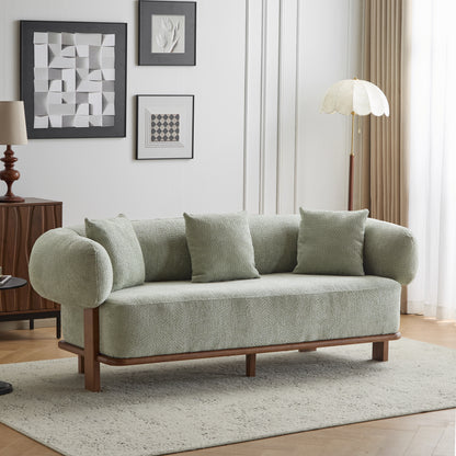 Warder Modern Round Arm Curved Soft Sofa