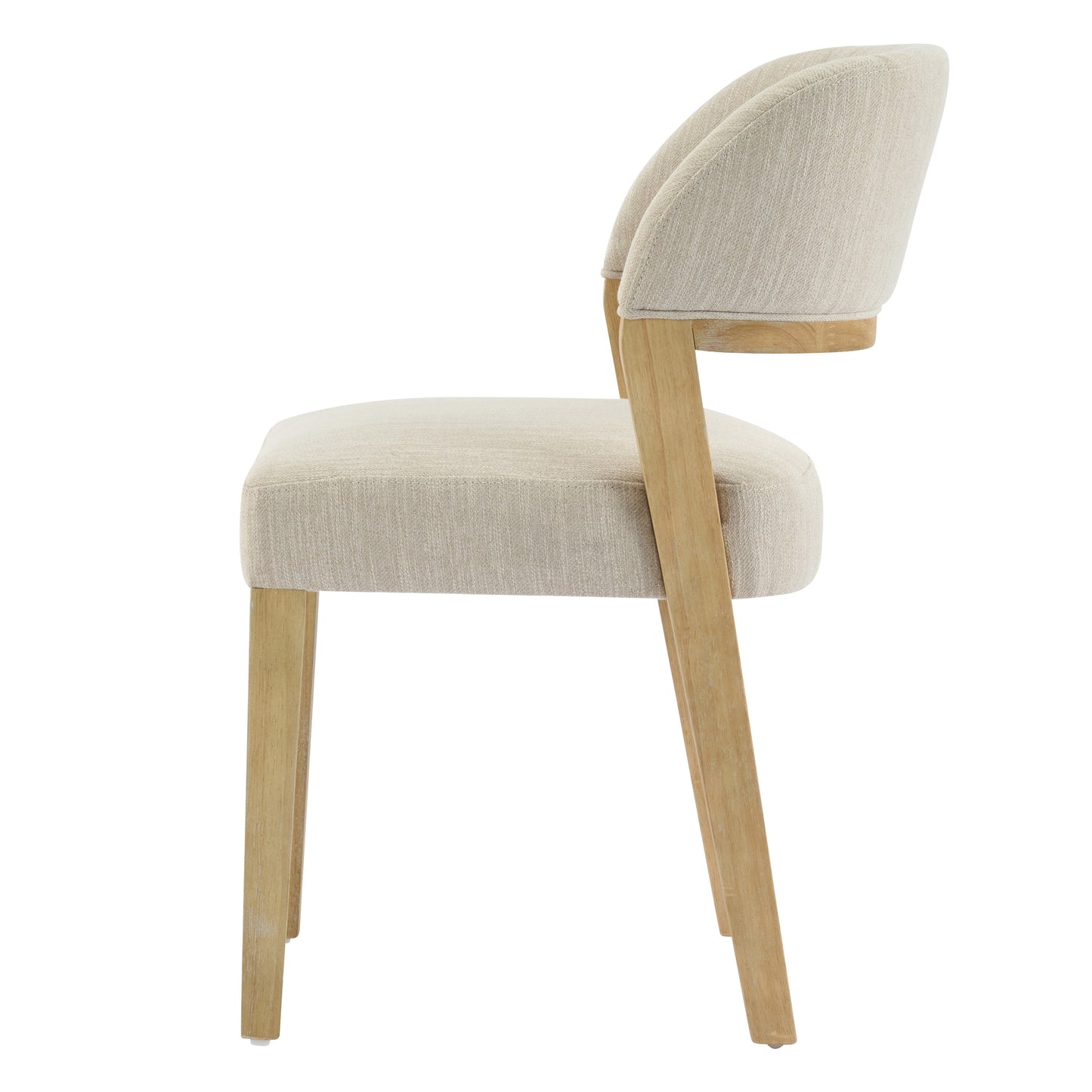 Veyotilous Upholstered Back Side Dining Chair with Rubber Wood Frame (Set of 2)