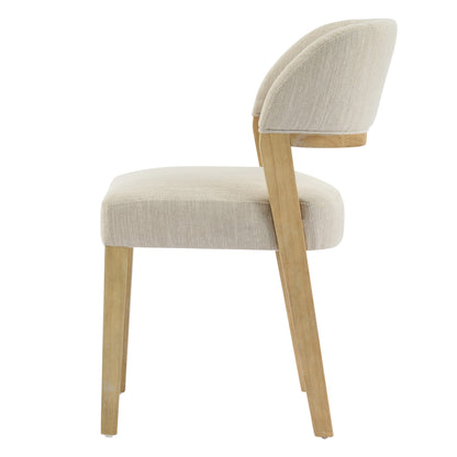 Veyotilous Upholstered Back Side Dining Chair with Rubber Wood Frame (Set of 2)
