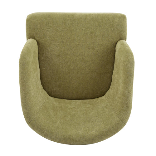 ‌Mossly Modern Accent Chair with Round Back & Wooden Legs - Mid-Century Inspired Lounge Chair for Living Room, Bedroom