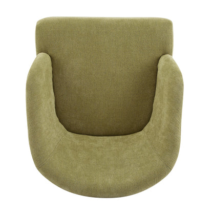 ‌Mossly Modern Accent Chair with Round Back & Wooden Legs - Mid-Century Inspired Lounge Chair for Living Room, Bedroom