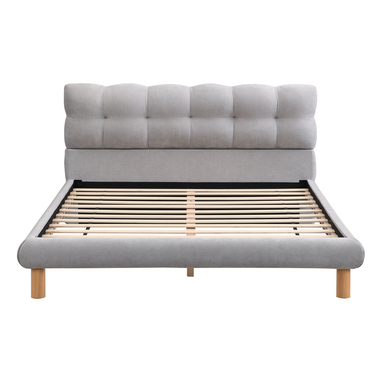 Caldwin Modern Upholstered Chenille Platform Bed with Headboard