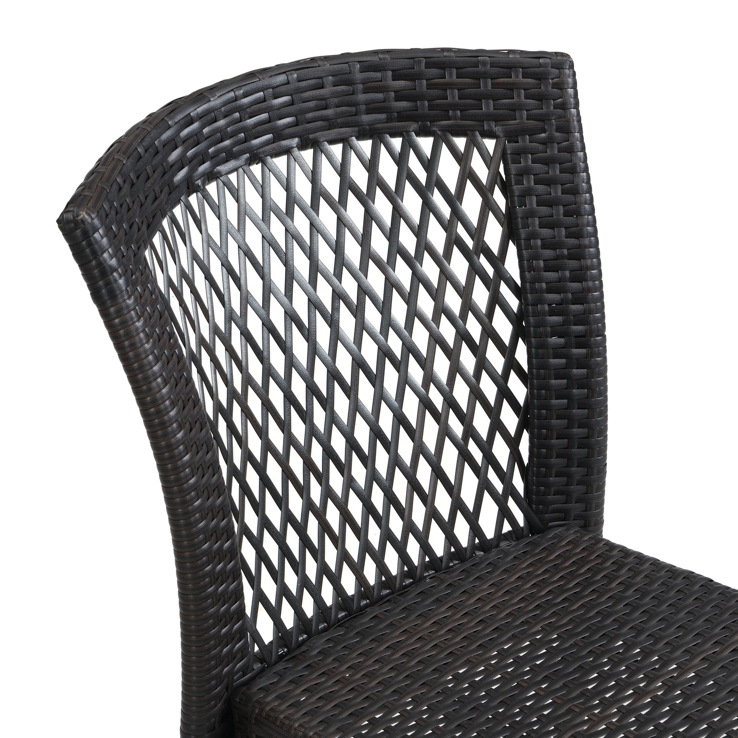 Brisa Outdoor Dining Chairs, Stackable Chairs with UV-Resistant PE Rattan and Steel Frame, Supports 400lbs,Set of 2