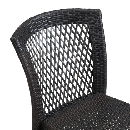 Brisa Outdoor Dining Chairs, Stackable Chairs with UV-Resistant PE Rattan and Steel Frame, Supports 400lbs,Set of 2