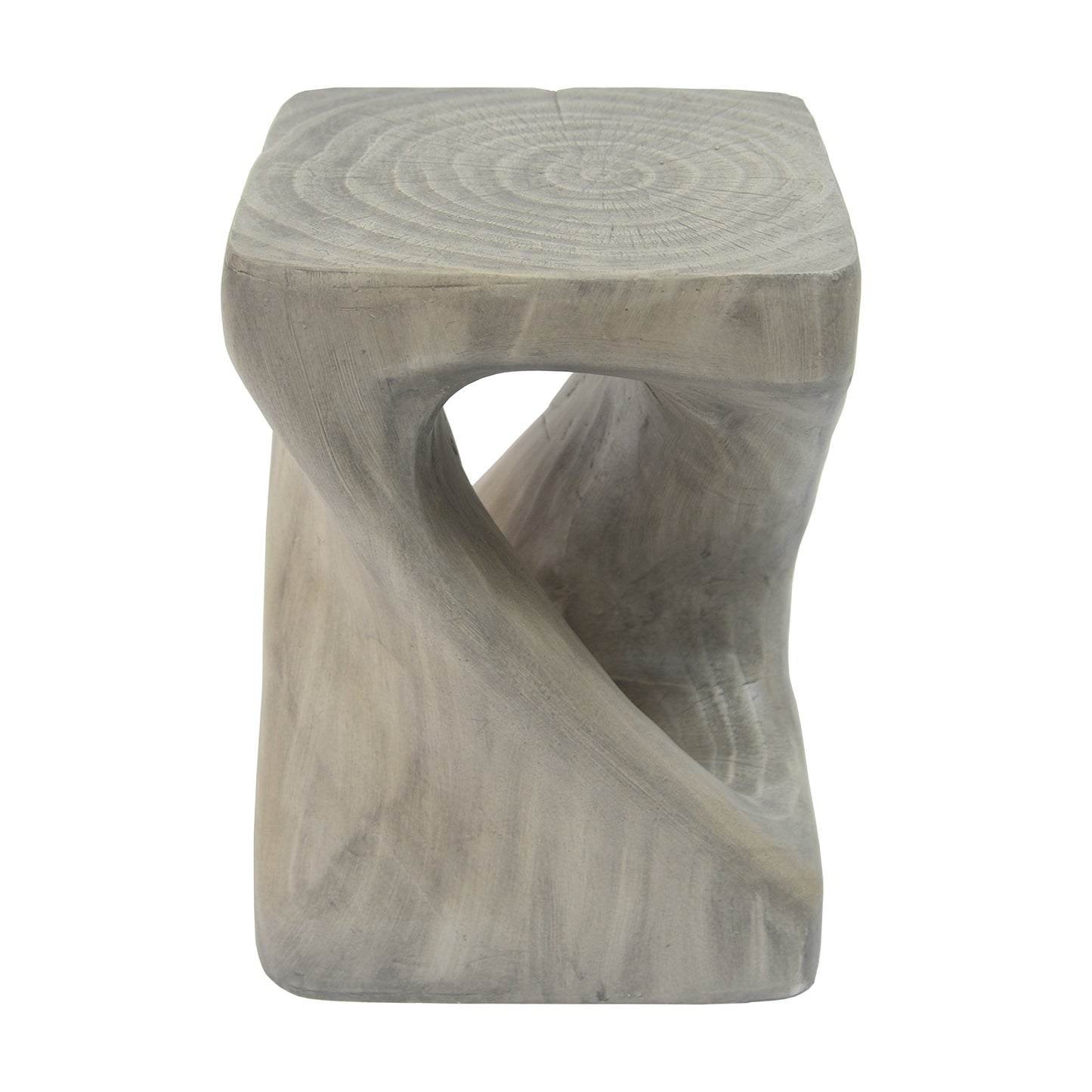 Woanar MGO Twist Shape Side Table, Wood-like texture
