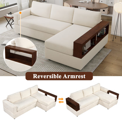 Serava Sectional Sofa Upholstered Sofa Couch with Reversible Armrests for Living Room