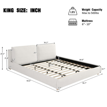 Maeve Upholstered Platform Bed with Two Removable Pillow Headboard