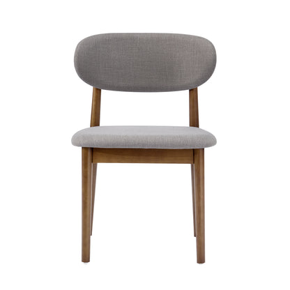 Lumene Contemporary Upholstered Side Chair with Soild Wood Legs and Curved Back (Set of 2)