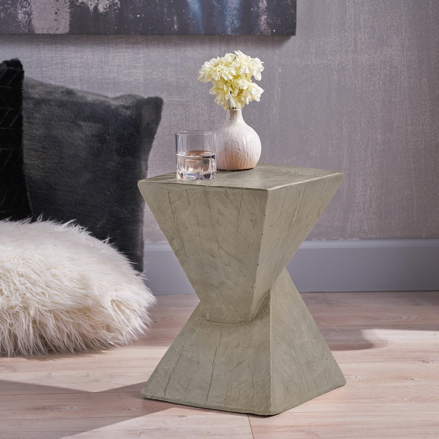 Jerod Indoor Lightweight Concrete Accent Table