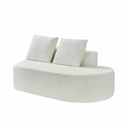 Orellar 116" Modern Curved Sectional Sofa with High-Density Fully Compressed Sponge and Chaise Lounge, Pearl Upholstery