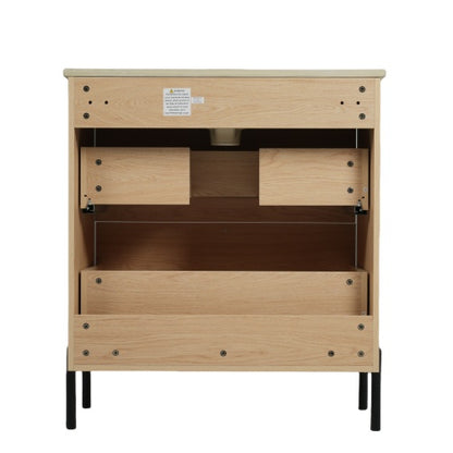 Peaken 30" Bathroom Vanity with Ceramic Sink and Full-Extension Drawers, Soft Close Undermount Drawer Slides