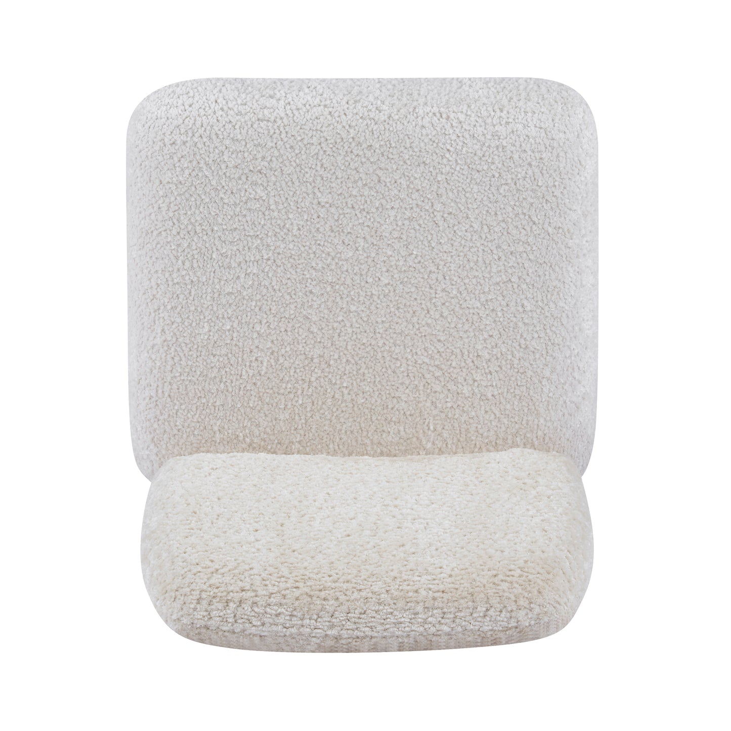 Elowen Dining Chair Set of 2, Plush Boucle Fabric Upholstered Chairs with Curved Wooden Legs, Beige & Brown, 300lbs Capacity