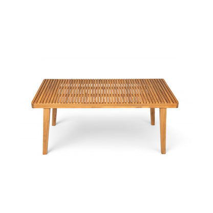 Somadorin 69" Acacia Wood Outdoor Dining Table with Slatted Top