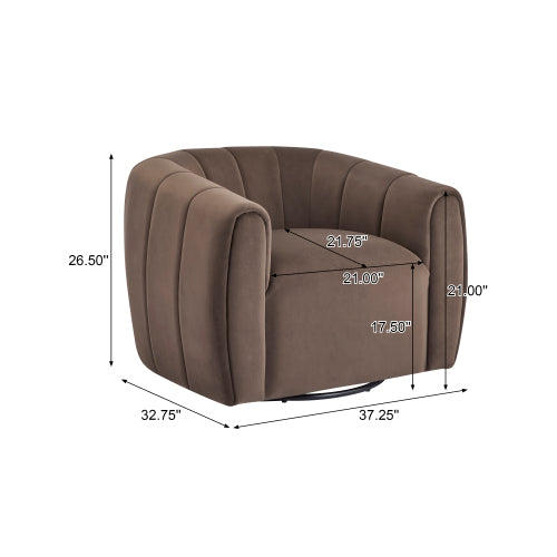 Chenial 360° Swivel Modern Velvet No-Assembly Armchair