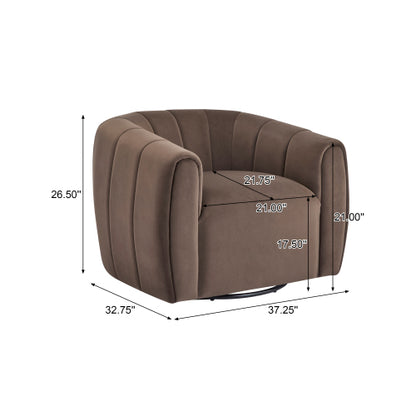 Chenial 360° Swivel Modern Velvet No-Assembly Armchair