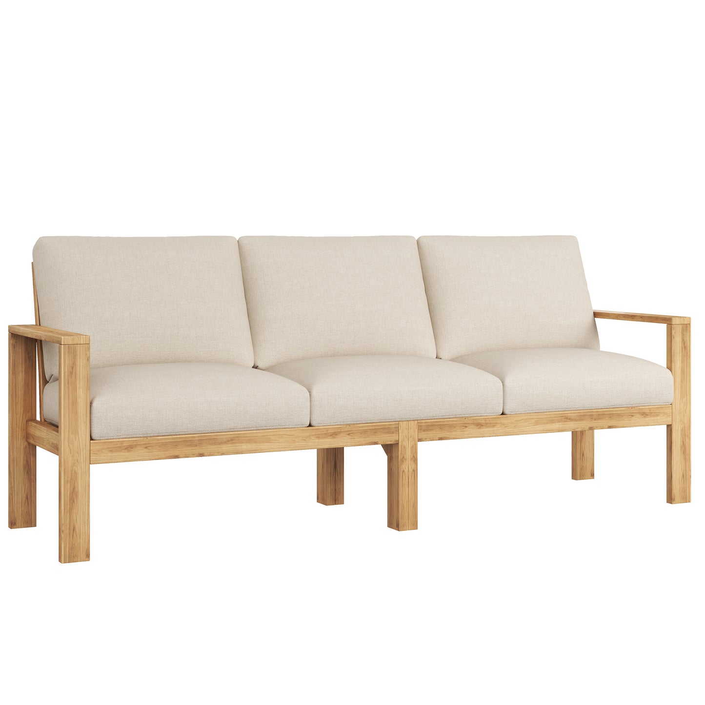 Silas Outdoor 3pcs Acacia Sectional Patio Sofa Set With Coffee Table