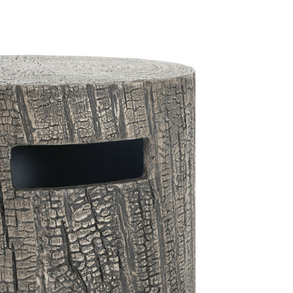 Morvyn Outdoor Fire Pit & Side Table Set – 30,000 BTU Propane Fire Pit + 16x20" Tank Holder,Light Grey