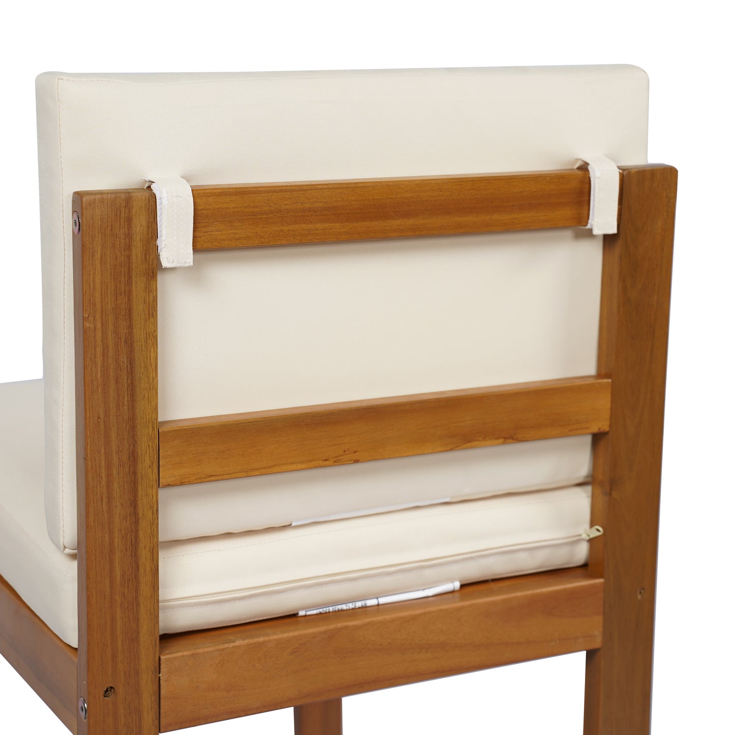 Tylarion Outdoor Rustic Acacia Wood Barstool with Cushions,Set of 2