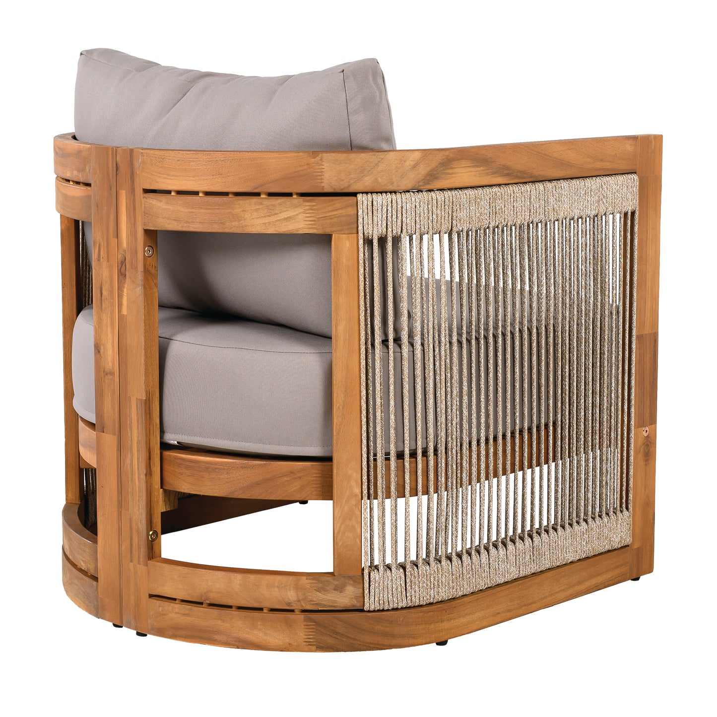 Zumawanel Premium Acacia Wood Outdoor Club Chair with  Water-Resistant Cushions