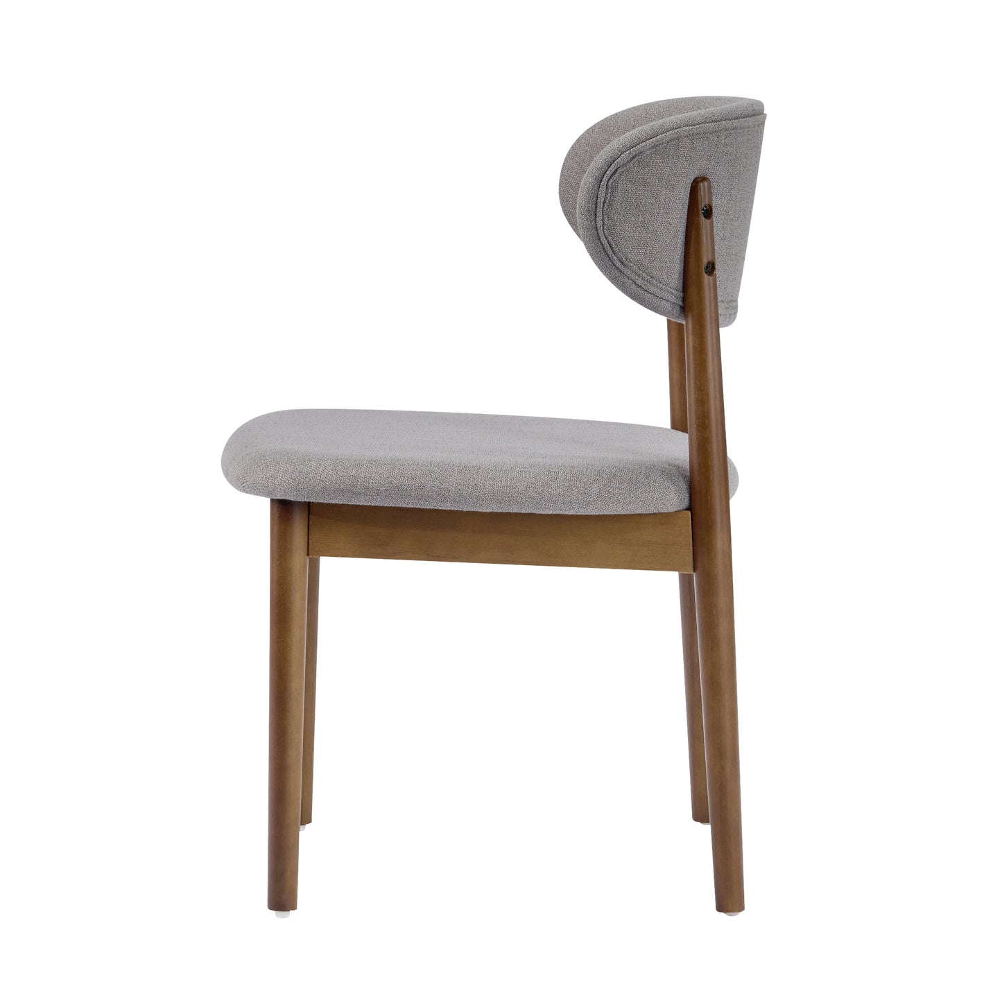 Lumene Contemporary Upholstered Side Chair with Soild Wood Legs and Curved Back (Set of 2)