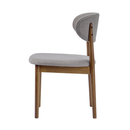 Lumene Contemporary Upholstered Side Chair with Soild Wood Legs and Curved Back (Set of 2)