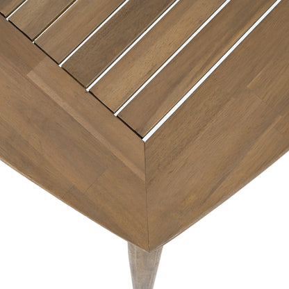 Junosila 5-Piece Acacia Wood Outdoor Dining Set - 70.75" Table & 4 Chairs with Cushions