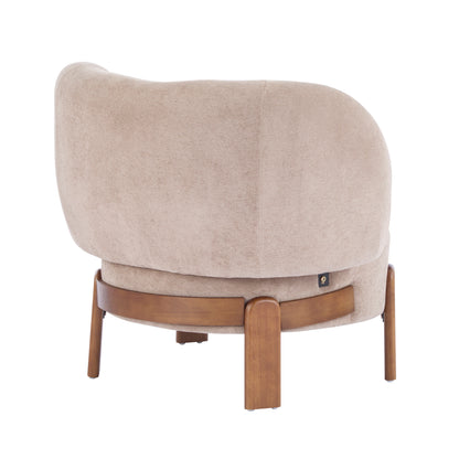 Demidorium Cozy Upholstery Solid Wood Wingback Armchair