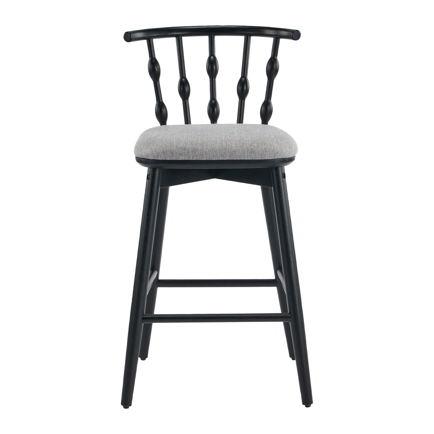 Dorio Indoor Wooden Barstool, Wood Finish With Beige Upholstery, Set of 2