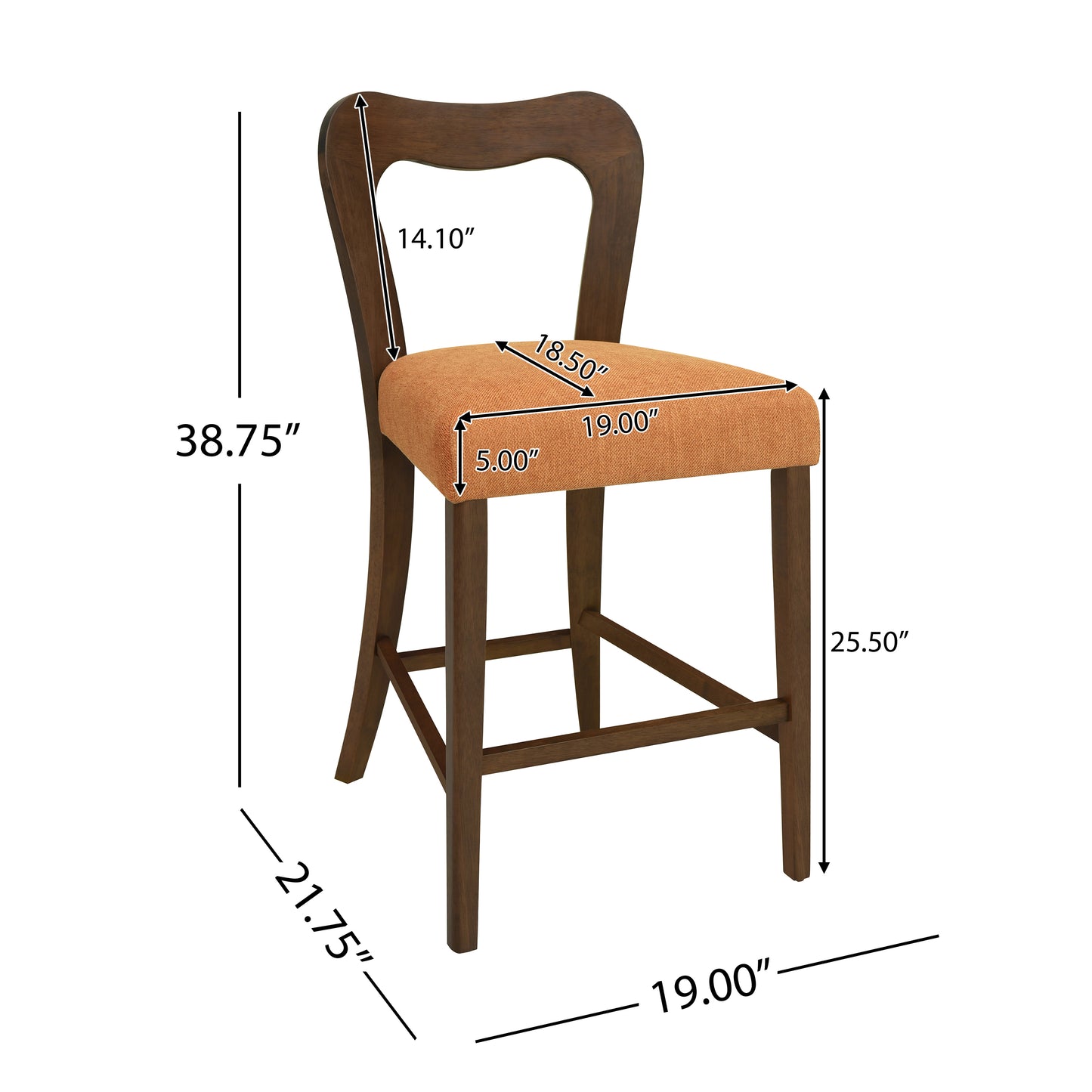 VintParlor 25.5 in. Modern Upholstered Counter Stools,Set of 2