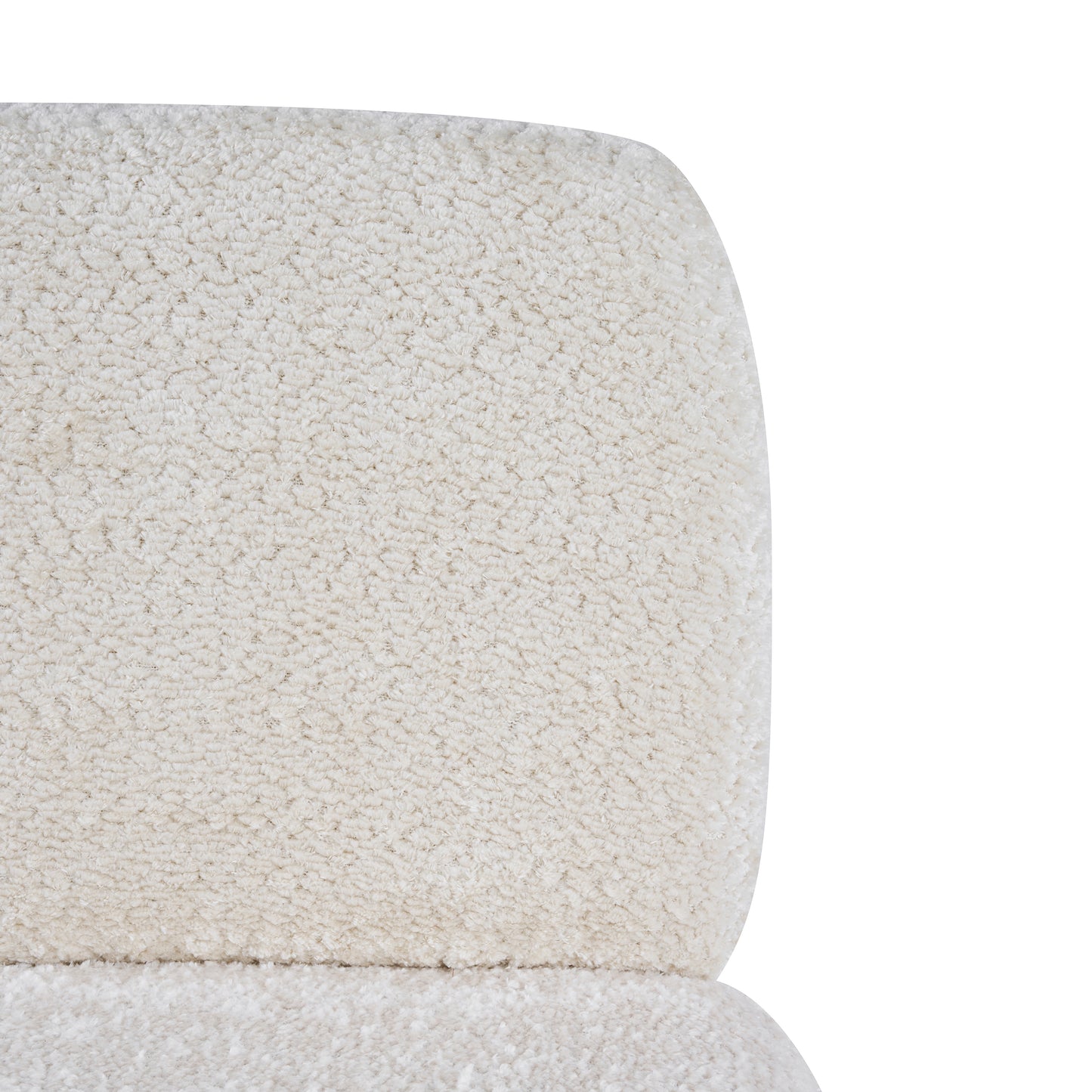 Elowen Dining Chair Set of 2, Plush Boucle Fabric Upholstered Chairs with Curved Wooden Legs, Beige & Brown, 300lbs Capacity