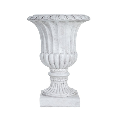 Alder Outdoor Magnesium Oxide Garden Urn Planter, Antique White