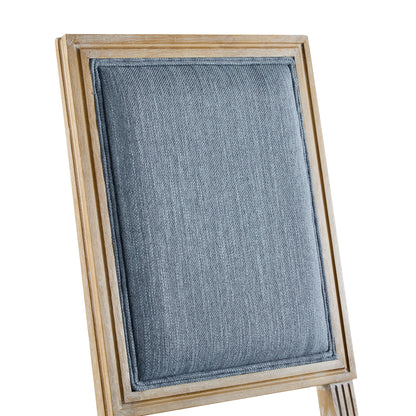 HaChiMi French Country Dining Chairs - Elegant Cane Backrest & Upholstered Seats,Set of 2