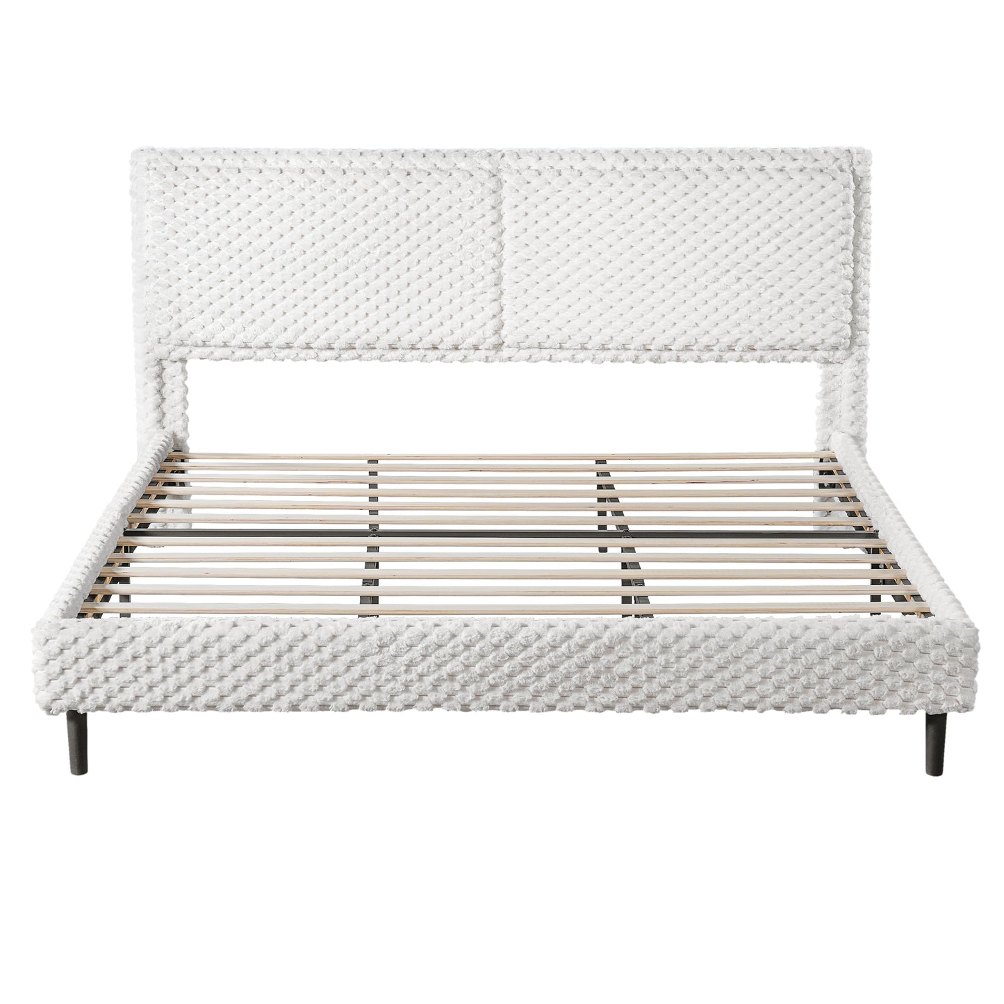 Fessil Simple Modern Plush Soft Bed Comfortable Backrest Bedroom Bed
