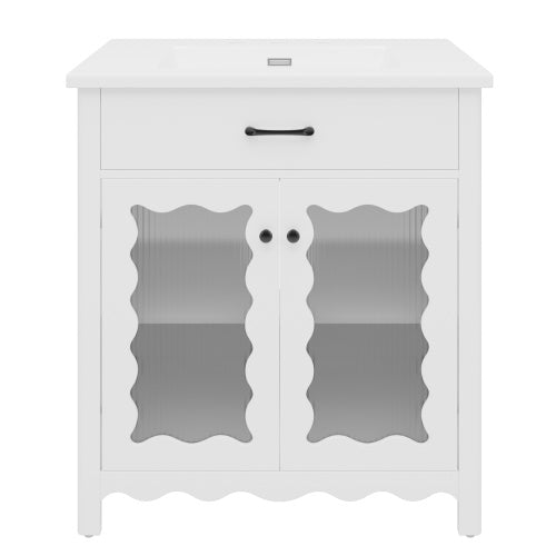 ‌Nexail 31" Bathroom Vanity with Tempered Glass