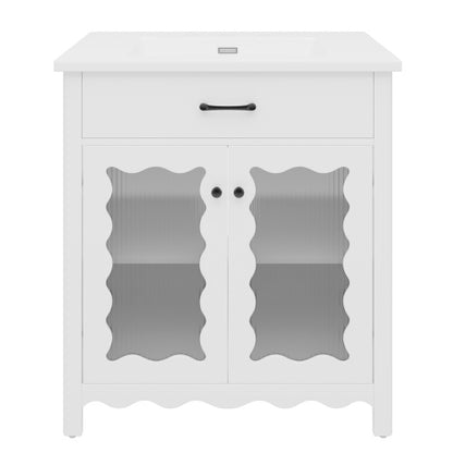‌Nexail 31" Bathroom Vanity with Tempered Glass