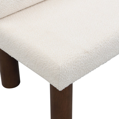 Aetherin Upholstered Dining Bench, Boucle Ottoman for Dining Room, Bedroom, Living Room