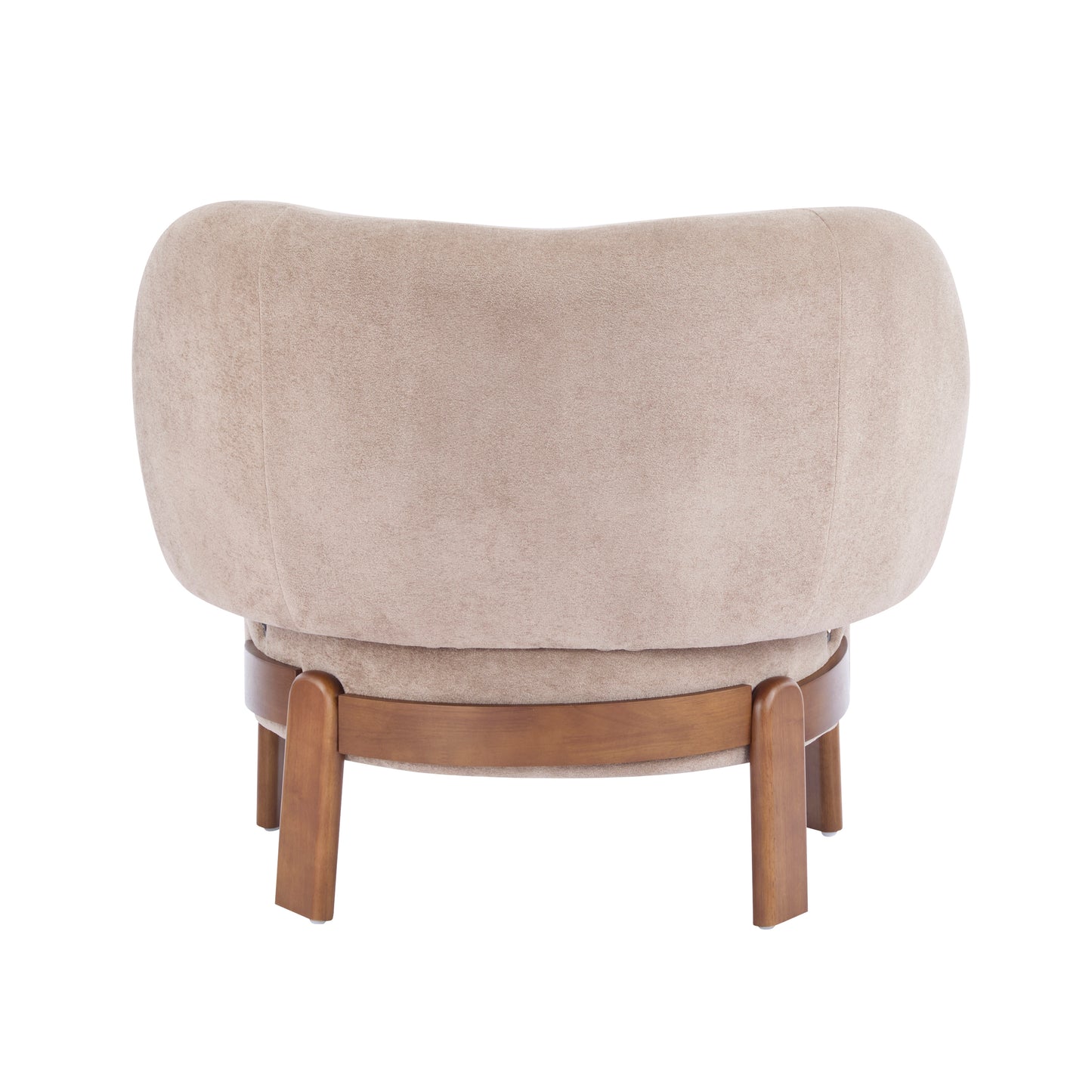 Demidorium Cozy Upholstery Solid Wood Wingback Armchair