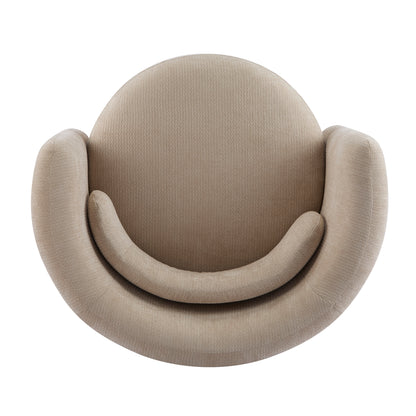 Rhys Swivel Accent Armchair, 360-Degree Rotating Lounge Chair with Sloping Armrests and Lumbar Pillow