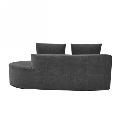 Orellar 116" Modern Curved Sectional Sofa with High-Density Fully Compressed Sponge and Chaise Lounge, Pearl Upholstery