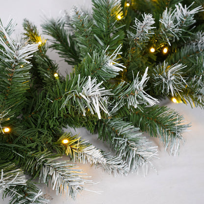 Pereg Artificial Christmas 3-Piece Set Wreath and Set of 2 Entrance Trees X-mas with LED Lights Easy Assembly