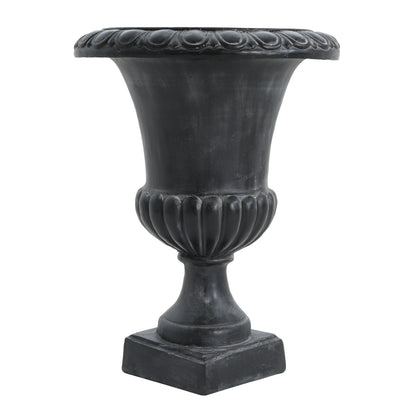 Caldrithar MGO Garden Artistic relief Urn, Antique Black, 25.75'' H