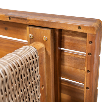 Vireor Outdoor Acacia Wood Bench, Southeast Asian charm