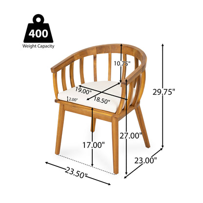 Klismos Solid Wood Upholstered Dining Armchair,Set of 2