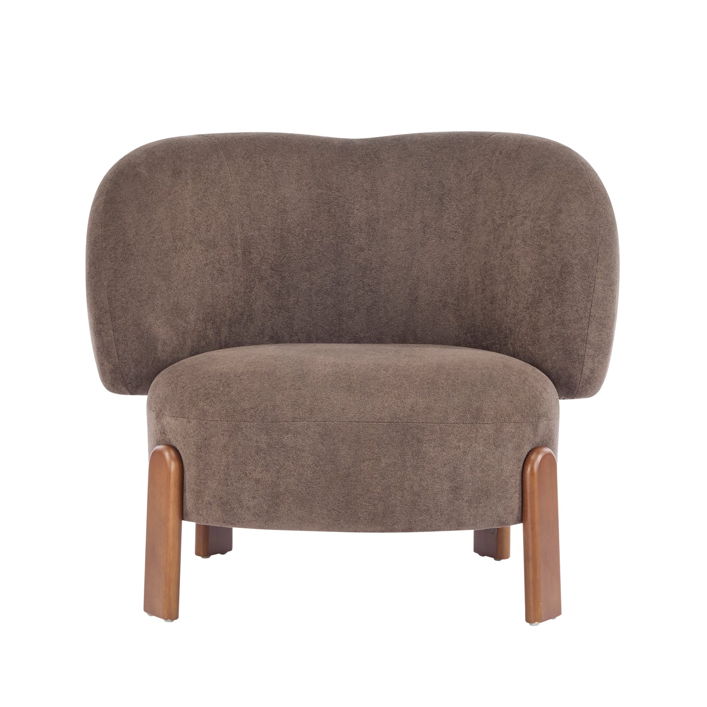 Demidorium Cozy Upholstery Solid Wood Wingback Armchair