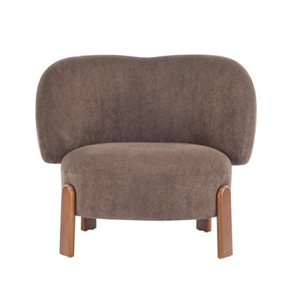 Demidorium Cozy Upholstery Solid Wood Wingback Armchair