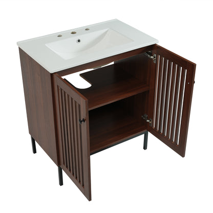 Ottavina Vintage Bathroom Vanity with Ceramic Sink,Cabinet