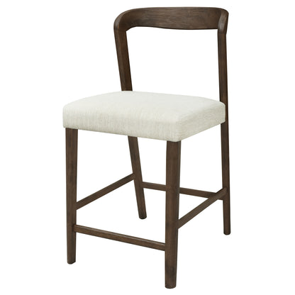 Cavovasir Solid Rubber Wood Counter Stools,Set of 2