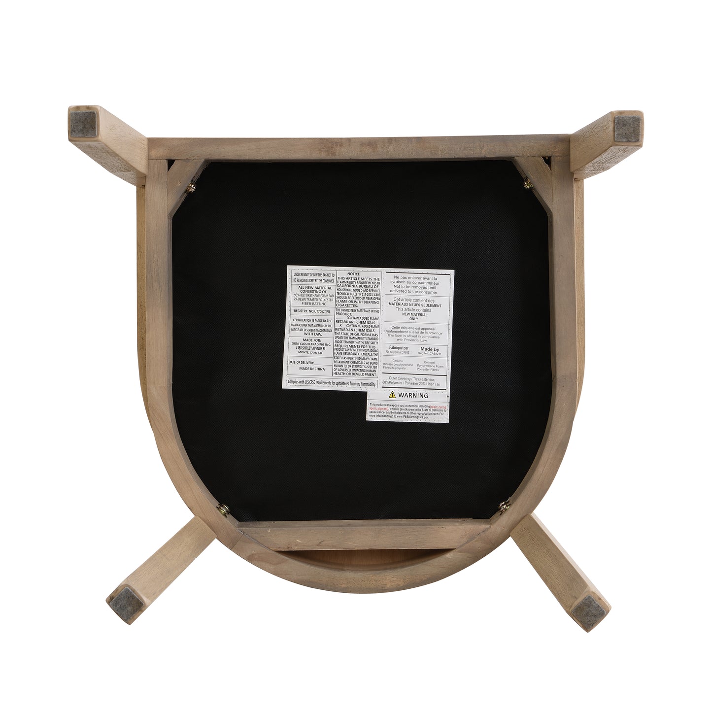 Bastian Dining Chairs with Rattan Backrest, Upholstered Seat, Set of 2